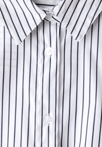STREET ONE Gestreifte Business Bluse in Weiß