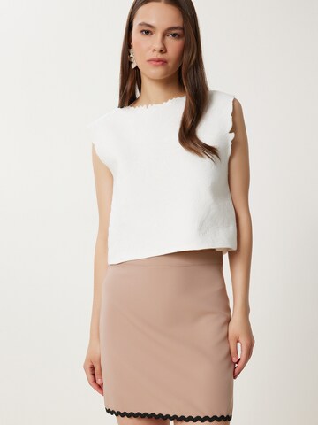 Jupe Happiness İstanbul en beige : devant