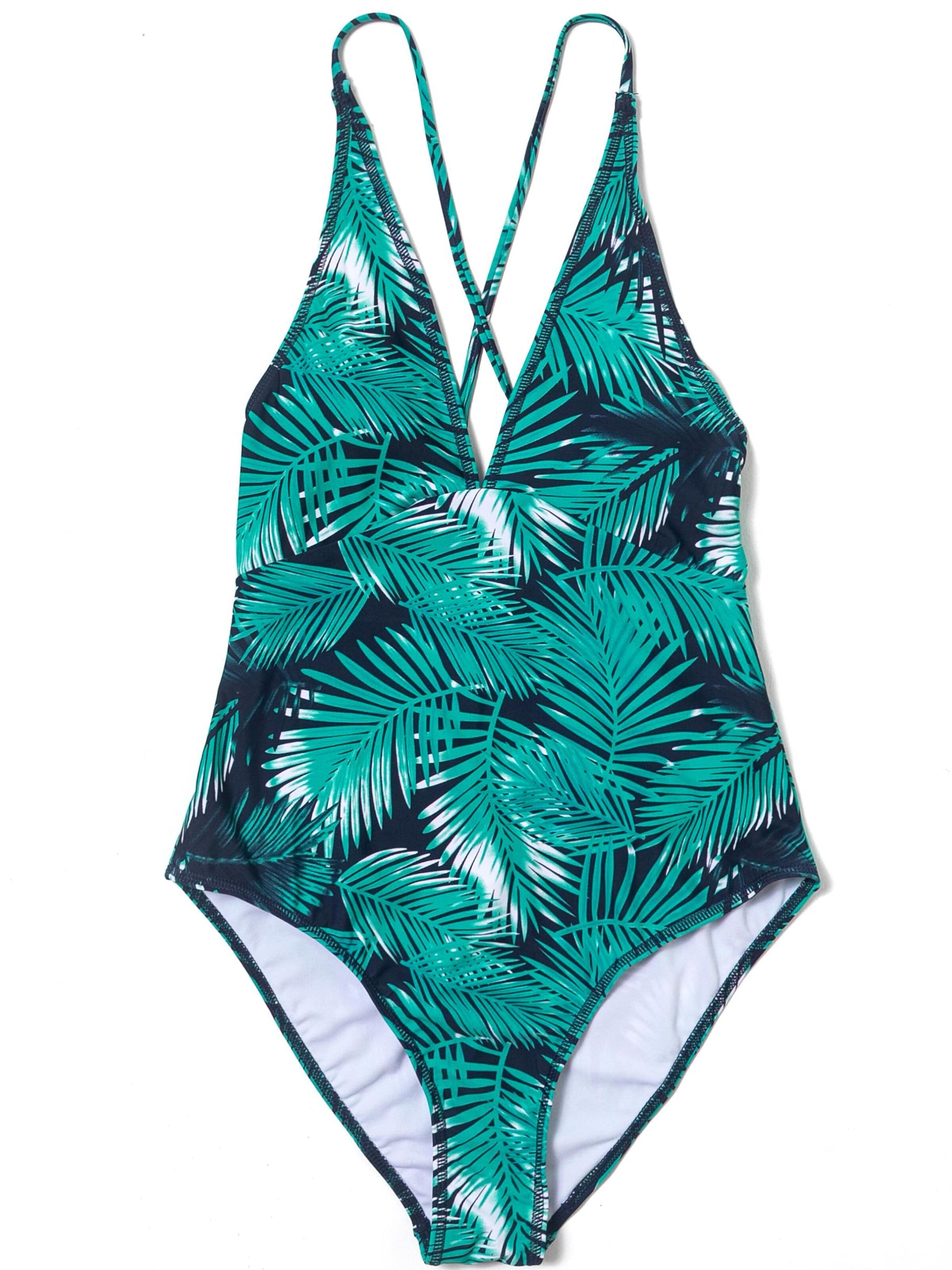 BONVERANO Classic Swimsuit in Green: front