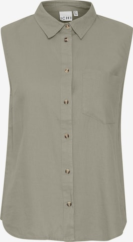 ICHI Blouse 'Lino' in Groen: voorkant