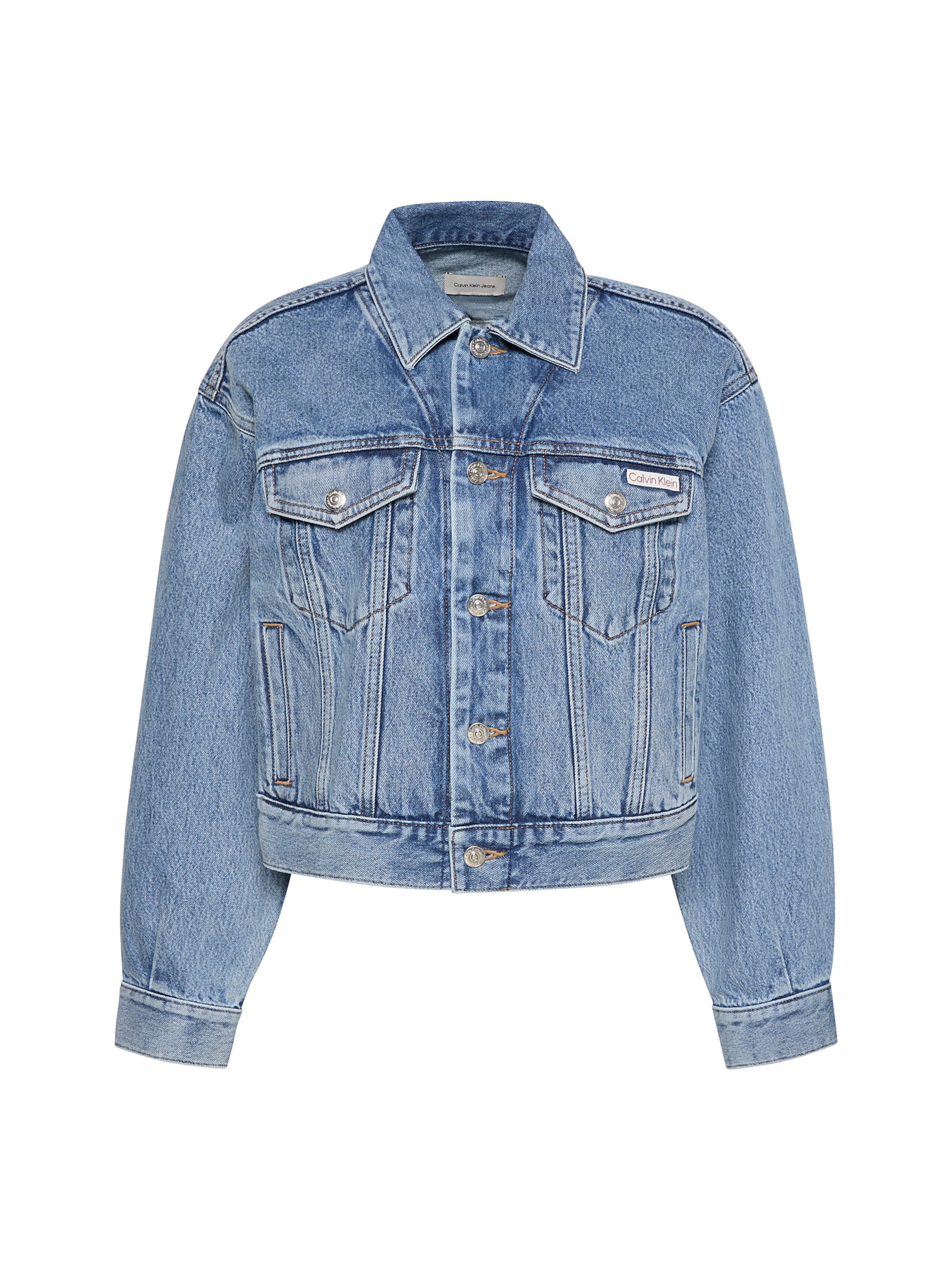 Calvin Klein Jeans Φθινοπωρινό και ανοιξιάτικο μπουφάν σε μπλε: μπροστά