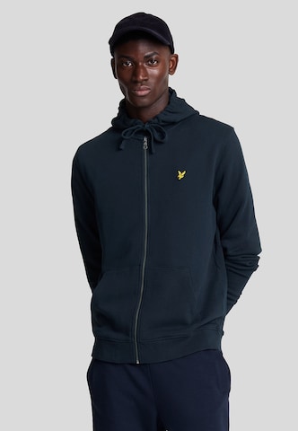 Lyle & Scott Sweatvest in Blauw: voorkant