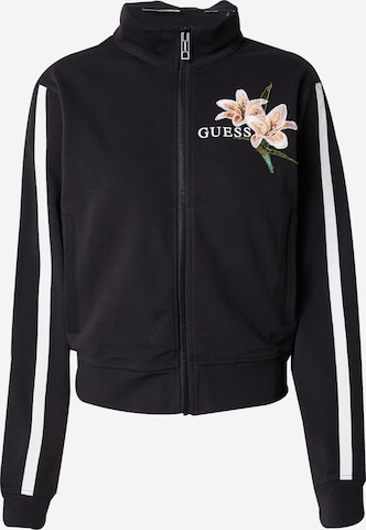GUESS Sweat jacket 'ZOEY' in Black: front