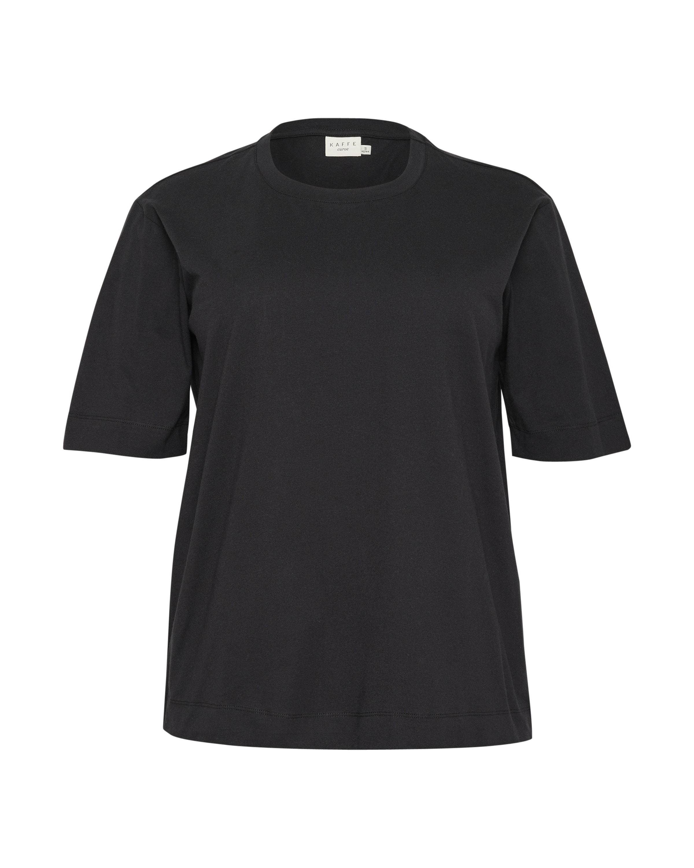 KAFFE CURVE Μπλουζάκι 'Mina' σε μαύρο: μπροστά