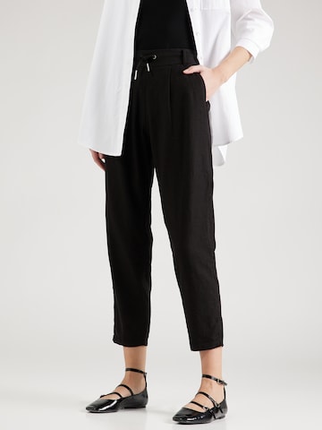 ONLY Normální Kalhoty se sklady v pase 'CARO POPTRASH' – černá: přední strana