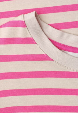 Street One Studio T-Shirt mit Volant-Ärmeln und Print in Pink