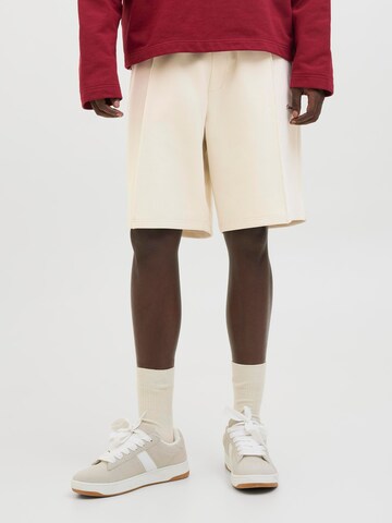 JACK & JONES Wide Leg Bukser i hvid: forside