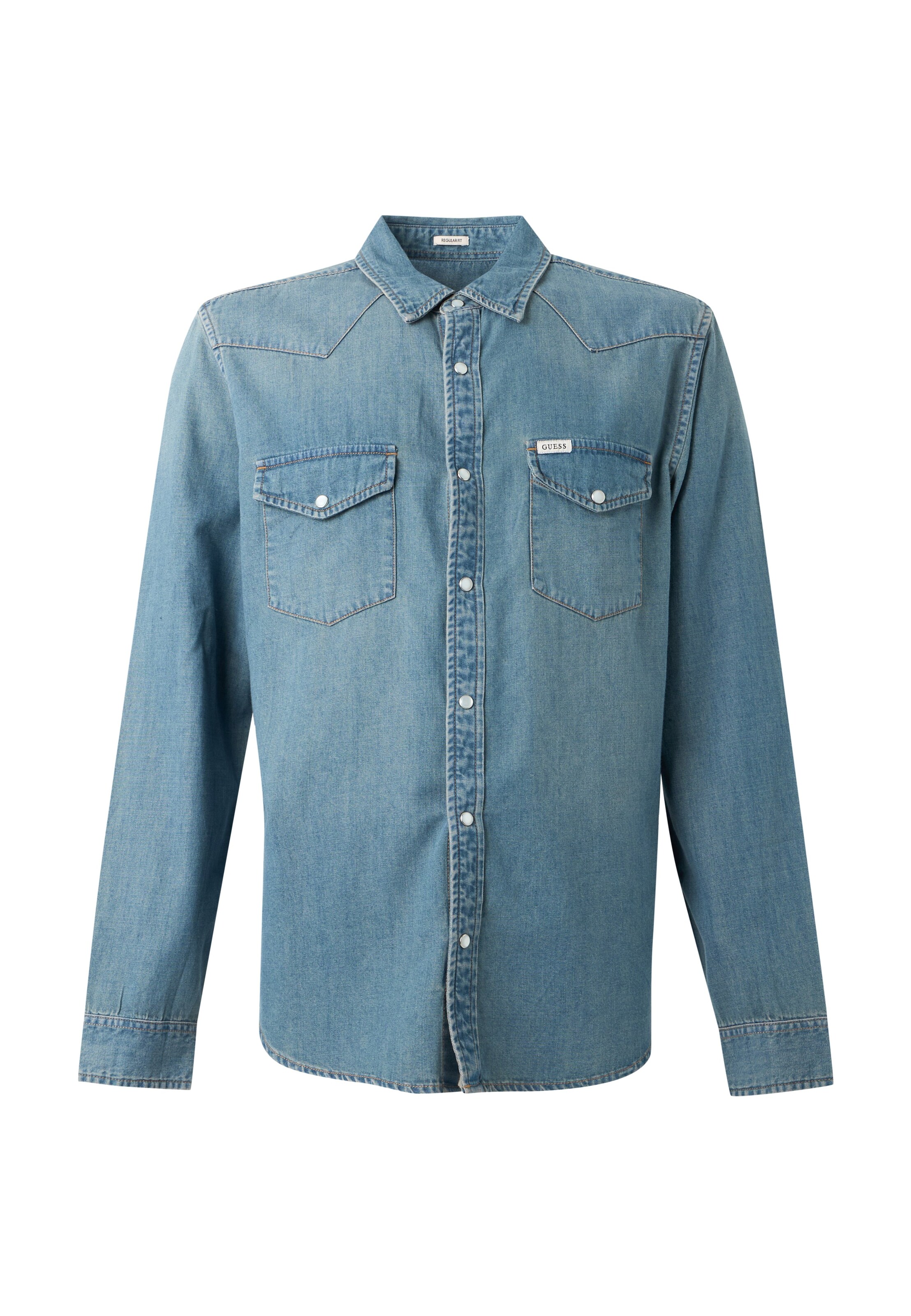 GUESS Regular fit Button Up Shirt in Blue: front