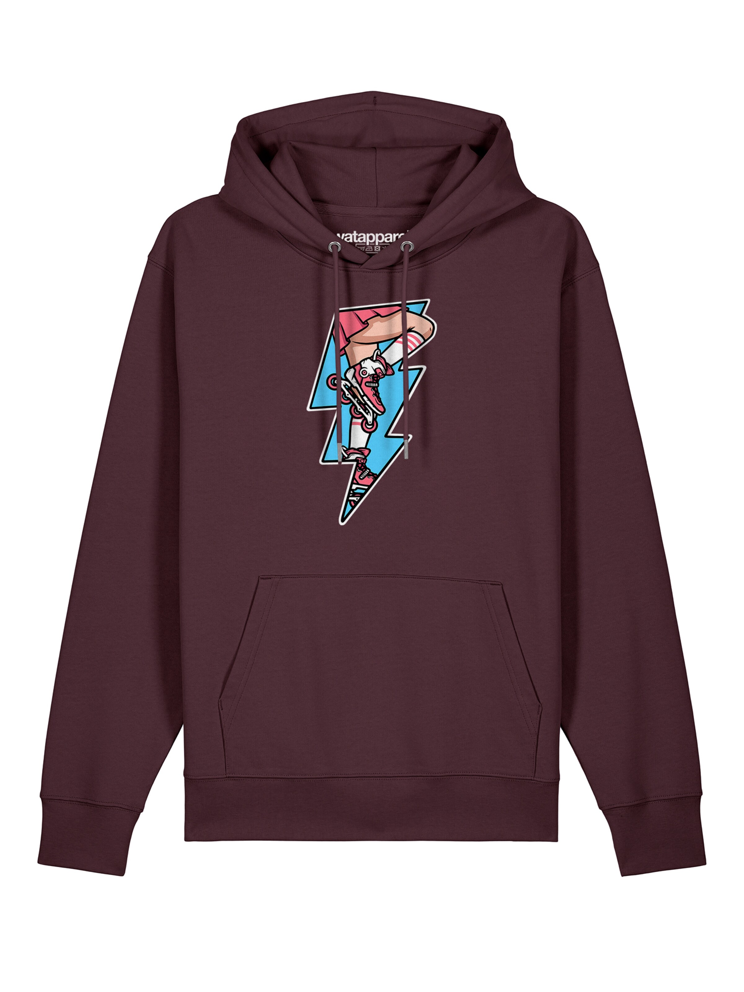 Sweat-shirt ' Rollerskates ' Watapparel en rouge : devant