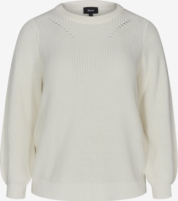 Zizzi Sweatshirt 'MEMERY' in White: front