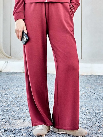 Gisela Wide Leg Bukser i rød: forside