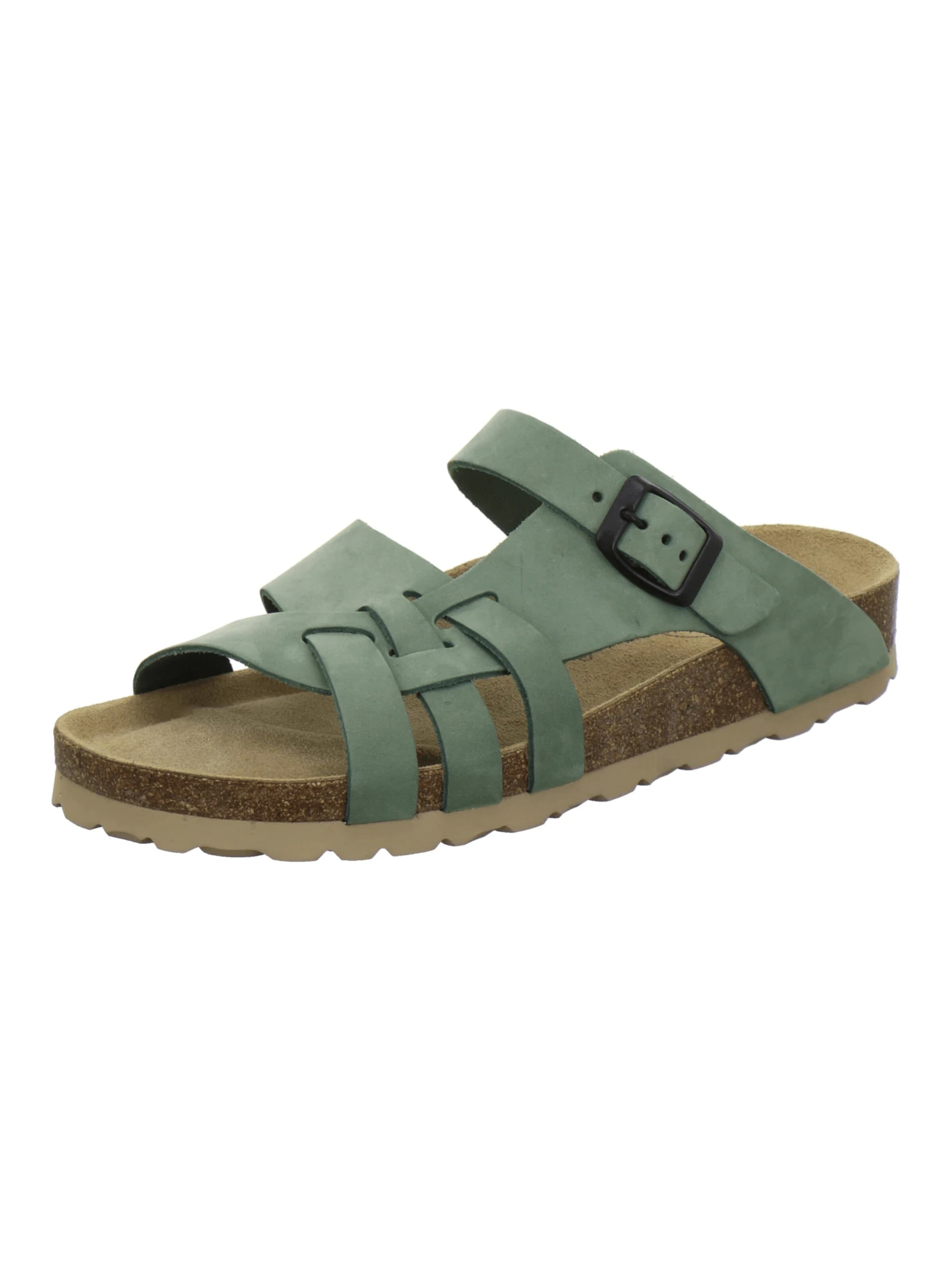 AFS-Schuhe - Zapatos abiertos 'Pantoletten Damen Kralle verde' en verde: frente