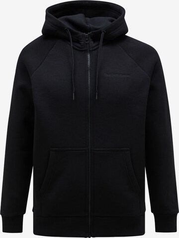 PEAK PERFORMANCE Zip-Up Hoodie in Black: front