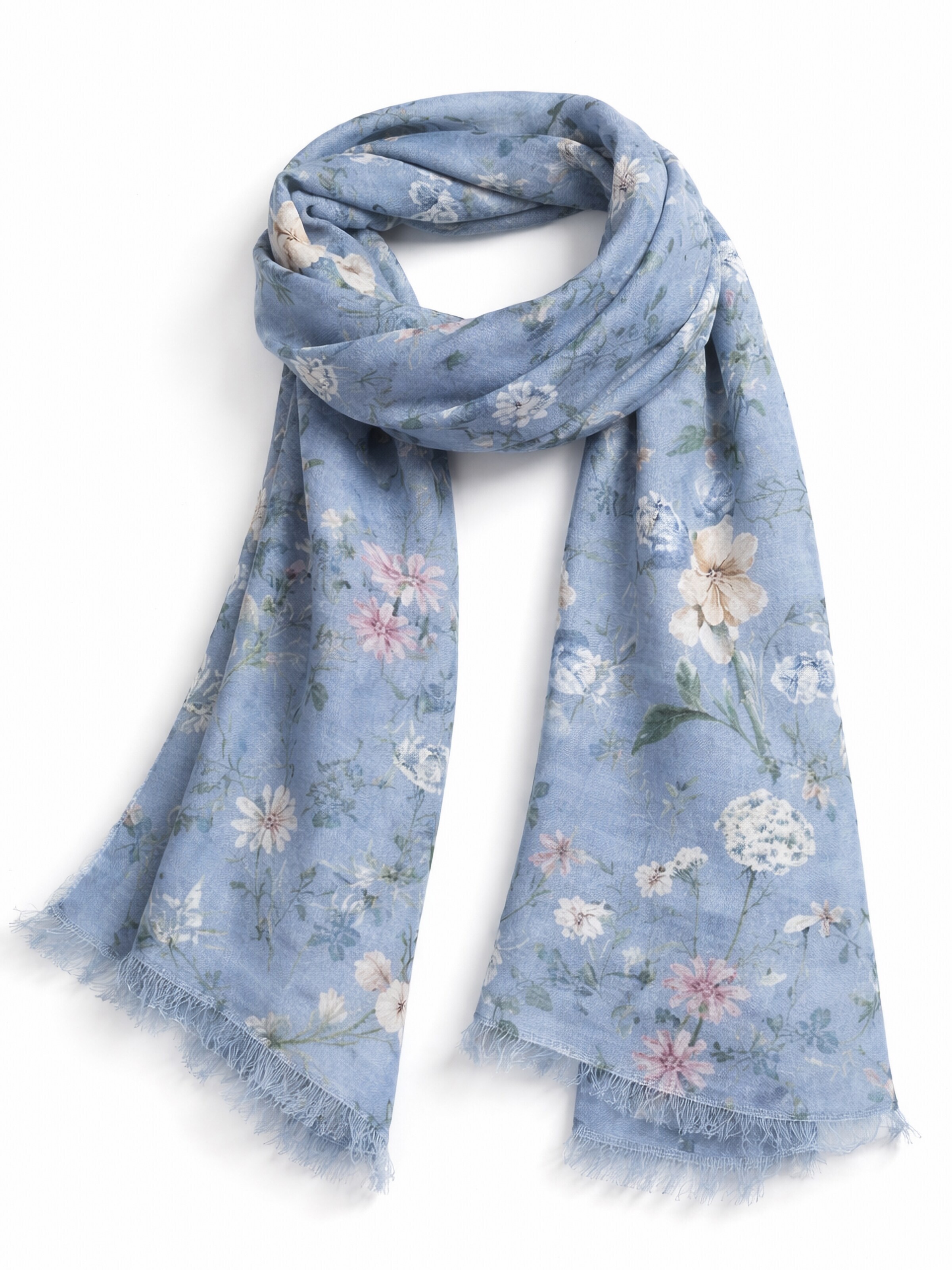COLLEZIONE ALESSANDRO Scarf 'Flora' in Blue: front