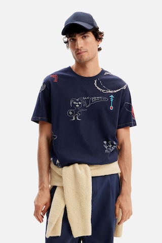 T-Shirt Desigual en bleu : devant