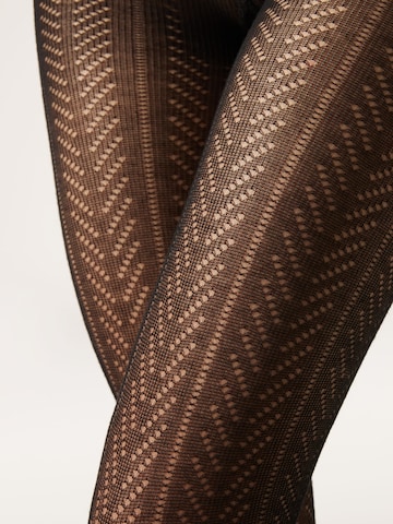 CALZEDONIA Feinstrumpfhose 'CHEVRON' in Schwarz