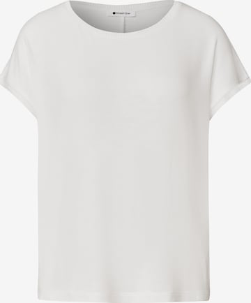 STREET ONE Dropped Shoulder Shirt mit Rundhals in Weiß: Vorderseite