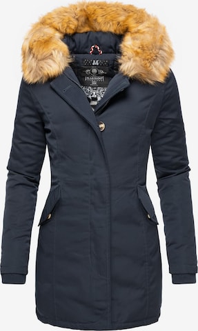 MARIKOO Winterparka 'Karmaa' in Blauw: voorkant