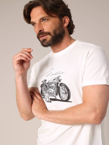 T-Shirt 'MOTORBIKE' Deeluxe en blanc