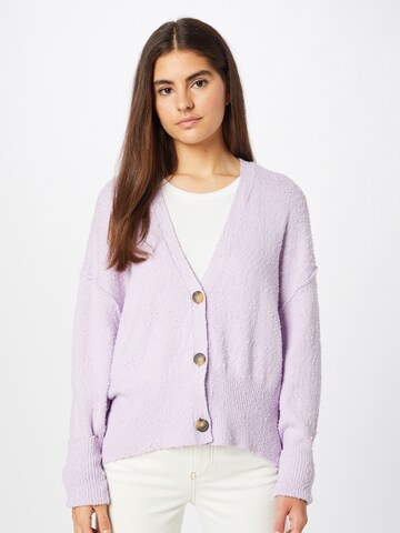 Free People Knit cardigan 'FOUND MY FRIEND' in Purple: front