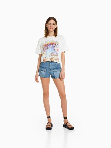 Bershka T-Shirt in Weiß