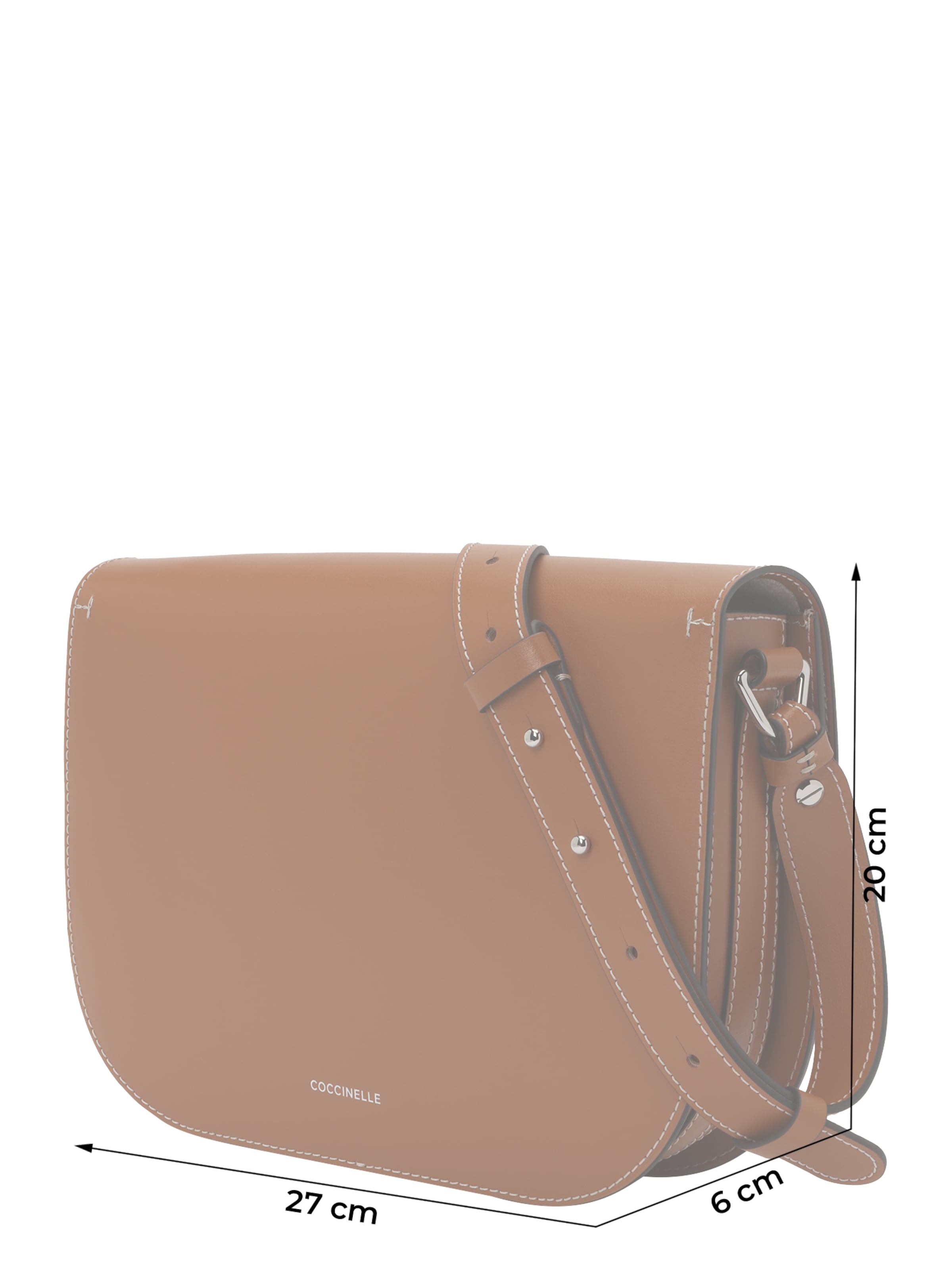 Sac à bandoulière Coccinelle en marron : devant