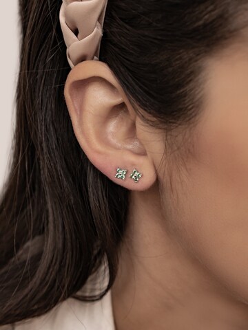 Hey Happiness - Pendientes 'Green Daisy' en oro