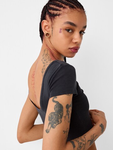 Bershka Majica | siva barva
