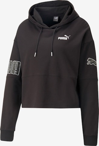 PUMA Sportief sweatshirt 'POWER' in Zwart: voorkant