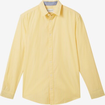 TOM TAILOR Button Up Shirt in Yellow: front