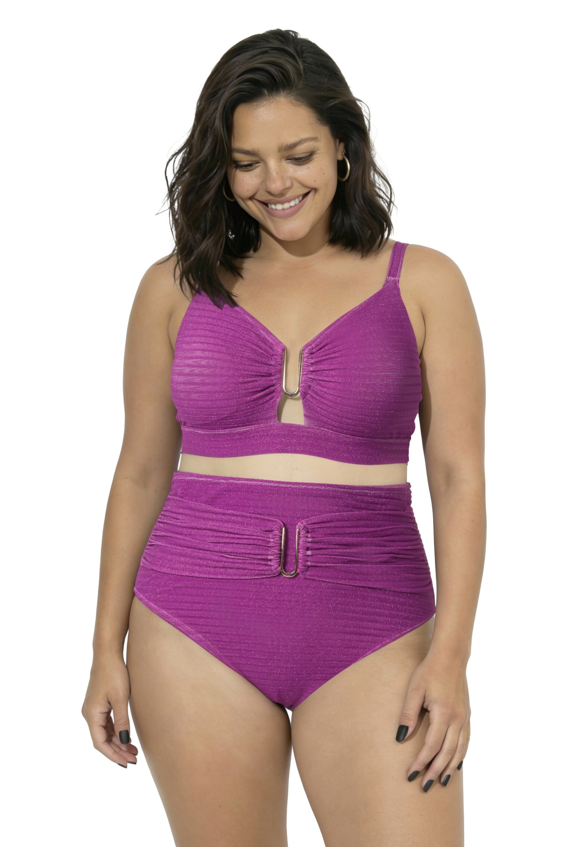 Ulla Popken Triangel Bikini in Pink