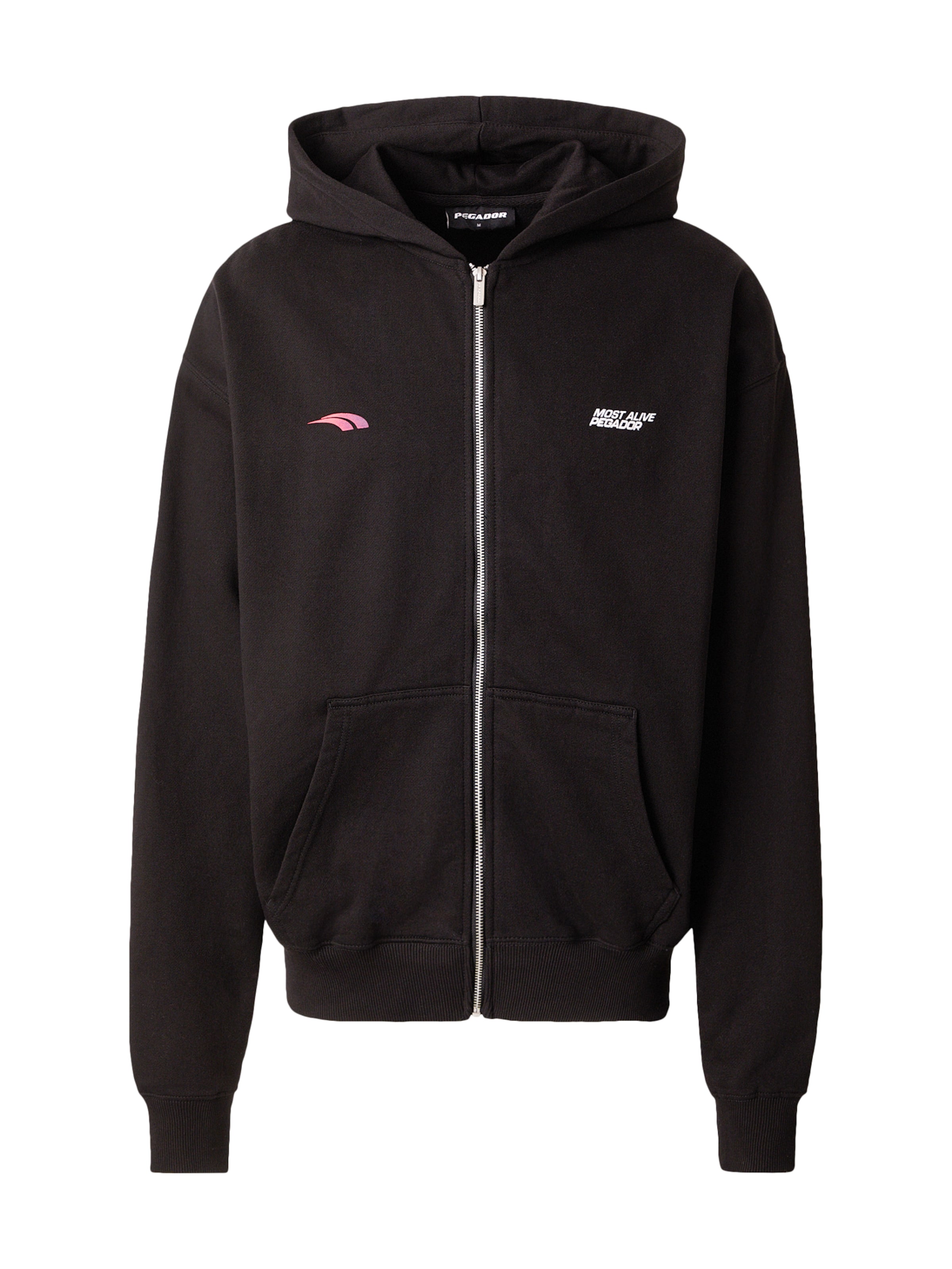 Giacca di felpa 'Clayton' di Pegador in nero: frontale