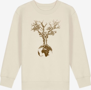 Life-Tree Sweatshirt 'Organic Fairwear Sweater Kids Unisex Weltenbaum' in White: front