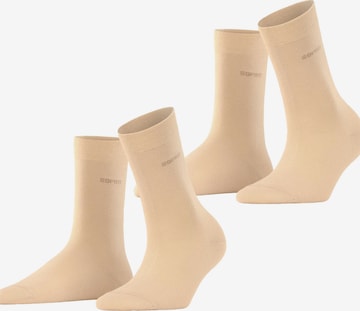 ESPRIT Socken 'Basic Easy 2-Pack' in Beige: Vorderseite