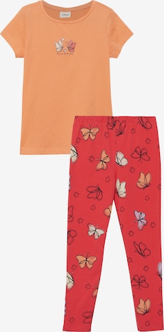 s.Oliver Junior Set: T-Shirt und Leggings in Orange: Vorderseite