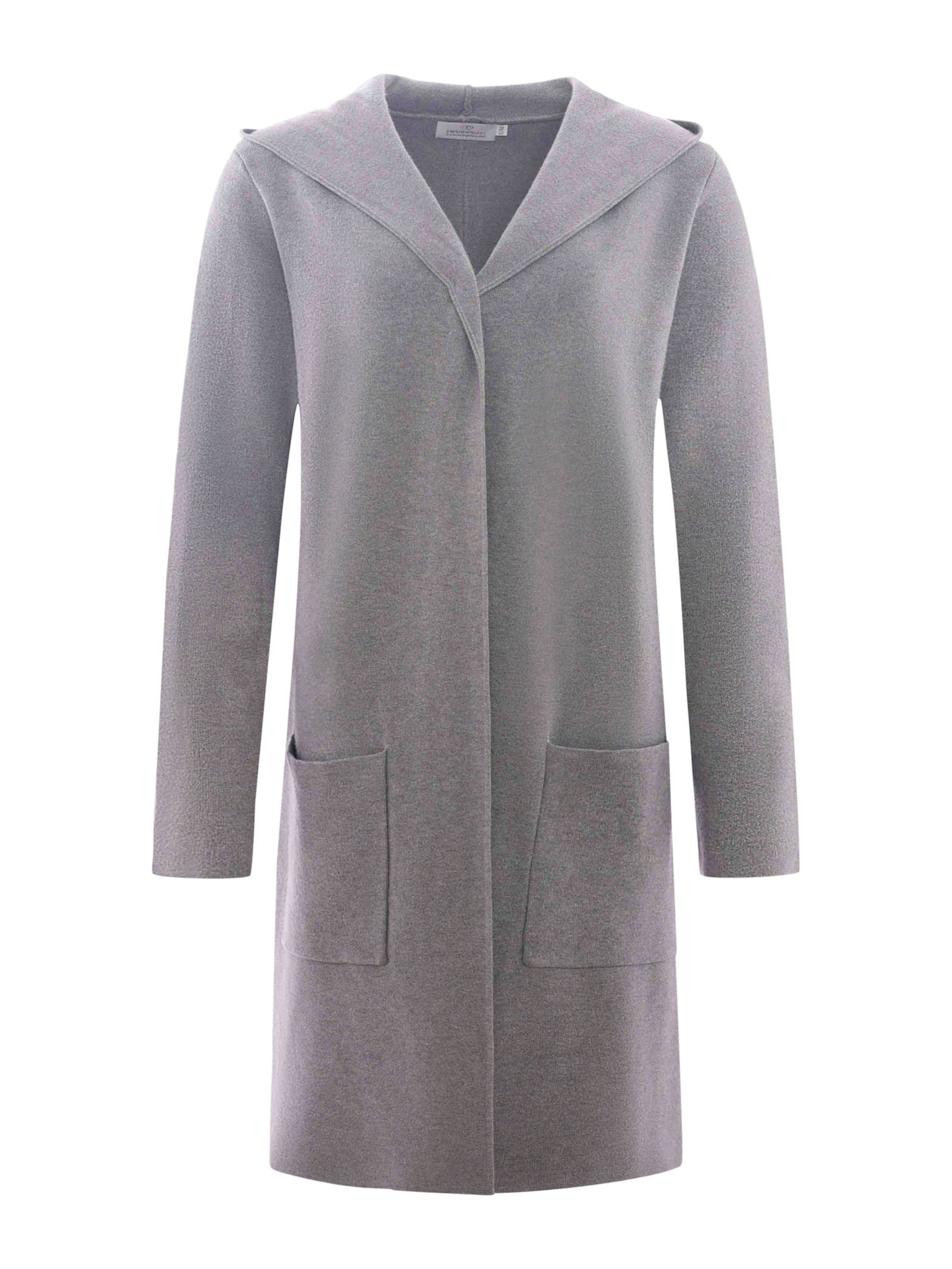 Zwillingsherz Πλεκτή ζακέτα 'Janina' σε γκρι: μπροστά