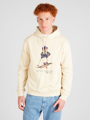 Sweat-shirt Polo Ralph Lauren en beige : devant