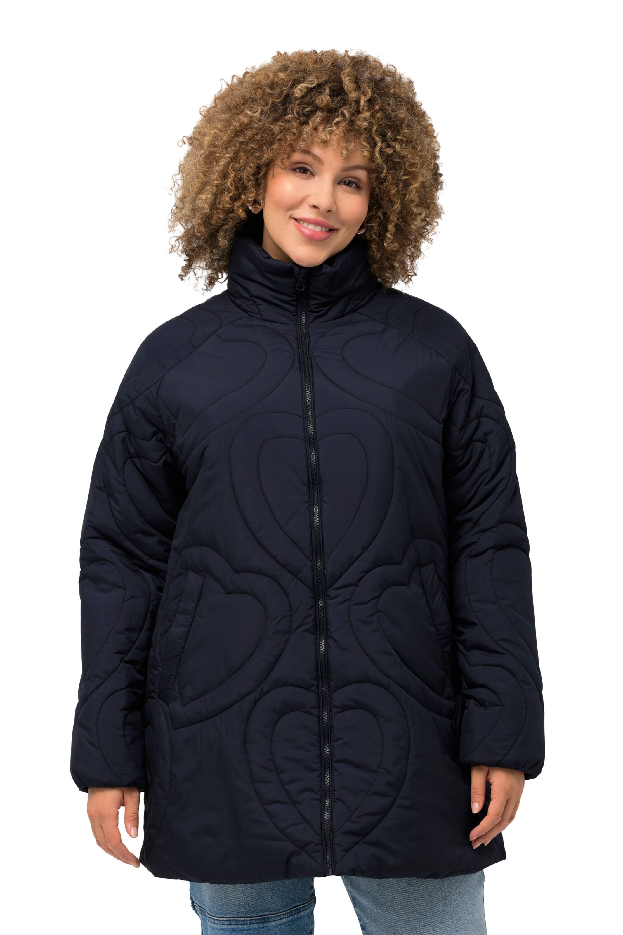 Ulla Popken Winterjacke in Blau: Vorderseite