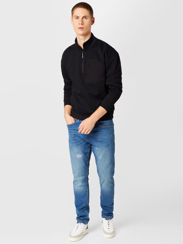 TOM TAILOR DENIM Sweatshirt in Black