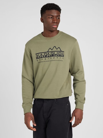 NAPAPIJRI Sweatshirt 'B-FABER' in Green: front