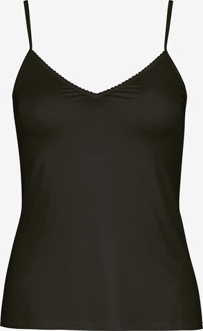 Hanro Top ' Satin Deluxe ' in Black: front