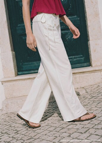 MANGO TEEN Loose fit Pants in White