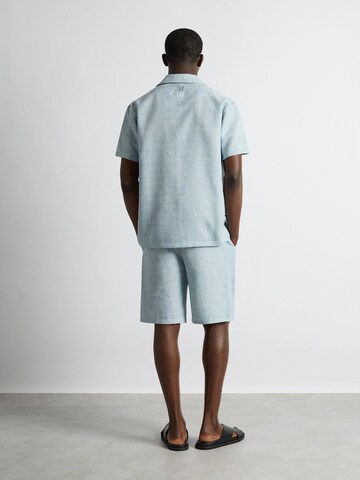 Burocs Comfort fit Button Up Shirt in Blue