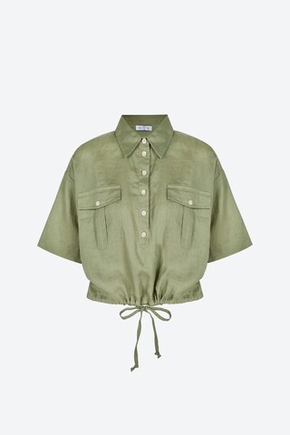 Aligne Blouse 'Feechi' in Groen: voorkant