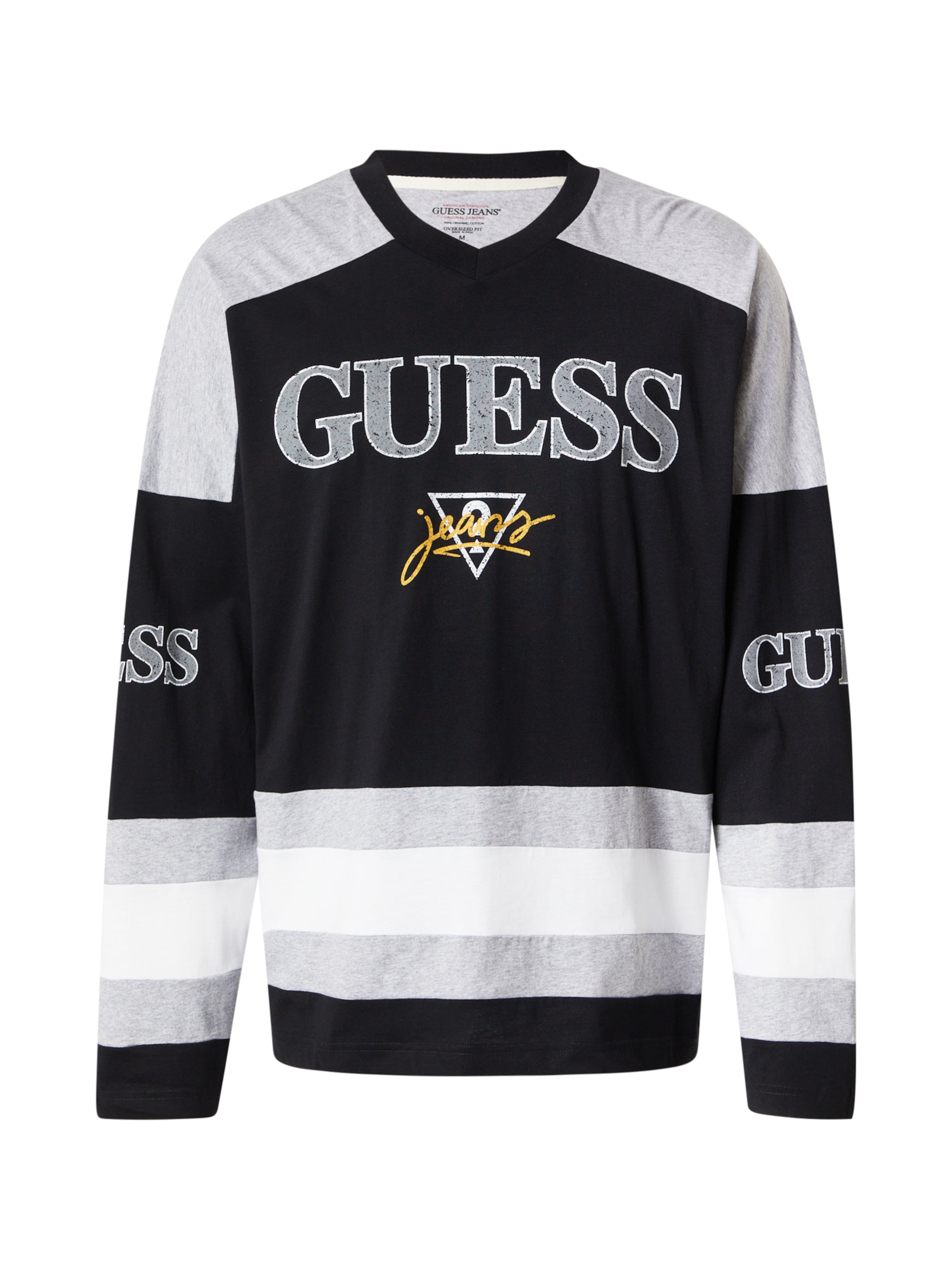 T-Shirt 'HOCKEY' GUESS JEANS en noir : devant