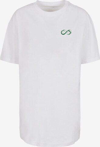 Merchcode Oversized Shirt 'Unlimited Edition' in White: front