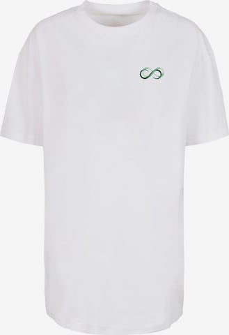 Merchcode Oversized Shirt 'Unlimited Edition' in White: front