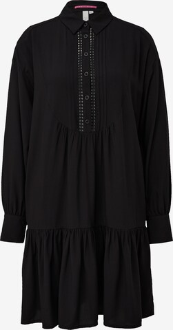 QS - Vestido camisero en negro: frente