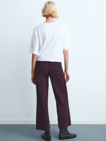 MANGO Široke hlačnice Kavbojke 'CATHERIN' | rdeča barva