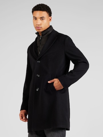BOSS Black Between-seasons coat in Black: front